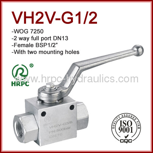 hydraulic female BSP thread ball valve with mounting holes high