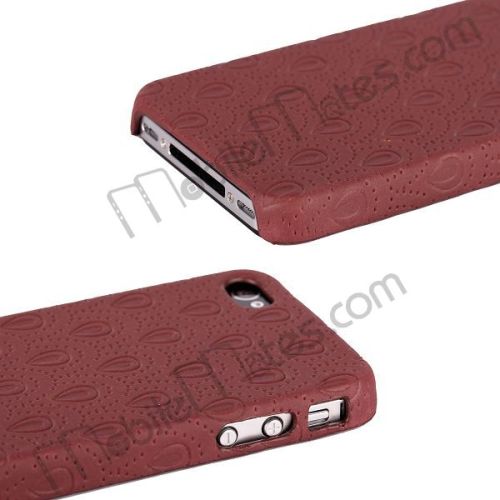 New LetterBEE Design Leather Coat Hard Case Cover for iPhone 4S / iPhone 4 (Brown)