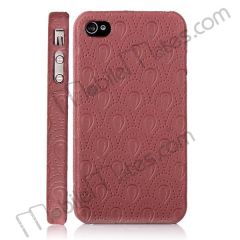 New LetterBEE Design Leather Coat Hard Case Cover for iPhone 4S / iPhone 4 (Brown)