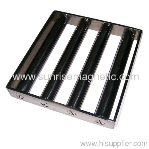 Square hopper magnets made of food grade stainless steel wit