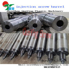 Nitrided screw barrel for injection molding machine