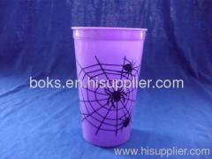 purple plastic Halloween cups