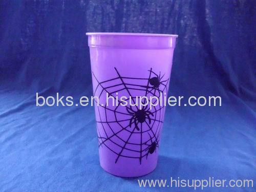 purple plastic Halloween cups
