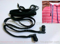 Washable headphone factory/manufacturer woven tap earphone for garment waterproof