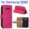 Lichee Texture Magnetic Flip Stand Leather Case for Samsung i9082/i9080 Galaxy Grand Duos with Card Slots (Hot Pink)