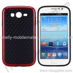Solid Wall Decorative Pattern PC Frame+TPU Center Cover for Samsung i9082/i9080 Galaxy Grand Duos (Red+Black)