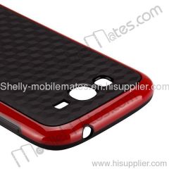 Solid Wall Decorative Pattern PC Frame+TPU Center Cover for Samsung i9082/i9080 Galaxy Grand Duos (Red+Black)