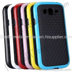 Solid Wall Decorative Pattern PC Frame+TPU Center Cover for Samsung i9082/i9080 Galaxy Grand Duos (Red+Black)