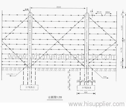 barbed wire fence construction