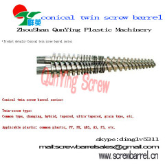 Plastic pipe extruder machine conical twin screw and barrel for processing PVC corrugated