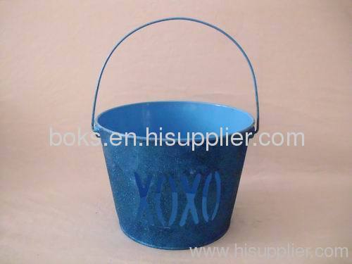 Halloween blue tin pails with handle