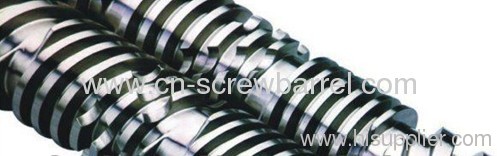 Conical twin screw barrel for PVC extruder