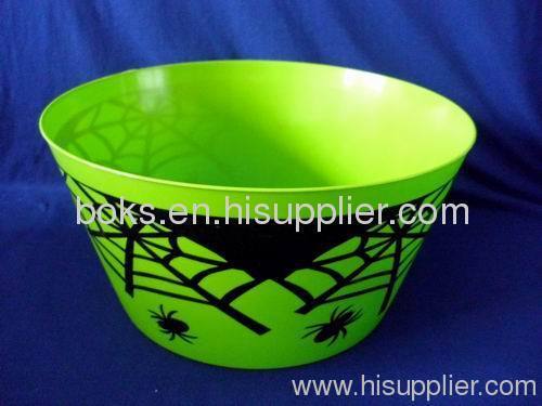 big green Halloween plastic salad bowls