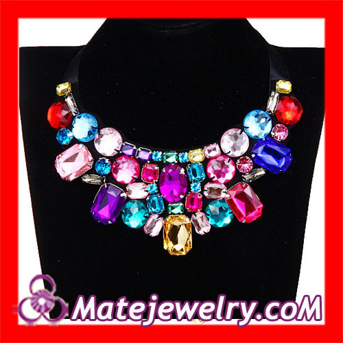 Big Colorful Gemstone Collar Necklace