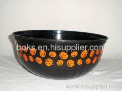 black plastic Halloween salad bowls