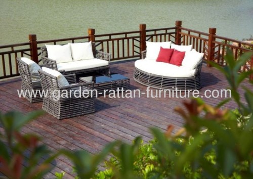 2013 new Outdoor big round wicker patio garden furniture sofa set lounge