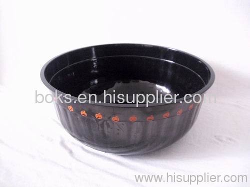 plastic round black Halloween salad bowls