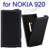 Litchi Texture Open Up and Down Flip Leather Case Cover for Nokia Lumia 920