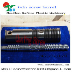 Double parallel twin screw barrel Bimetallic twin parallel screw barrel for PVC sheet extruder