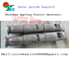 Double parallel twin screw barrel Bimetallic twin parallel screw barrel for PVC sheet extruder