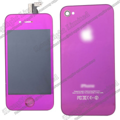 Electroplated Mirror Color LCD Screen Assembly + Back Cover Conversion Kit for iPhone 4S - Purple