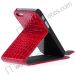 Faux Crocodile Leather Flip Ultra Slim Cover Pouch Case Stand for Apple iPhone 5(Red)