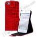 Faux Crocodile Leather Flip Ultra Slim Cover Pouch Case Stand for Apple iPhone 5(Red)
