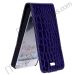 Faux Crocodile Leather Flip Ultra Slim Cover Pouch Case Stand for Apple iPhone 5(Purple)