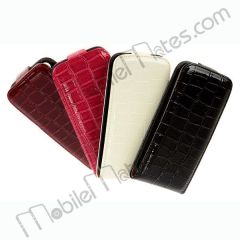 Stone Pattern Top Case Flip Leather Cover for iPhone 5 (White)