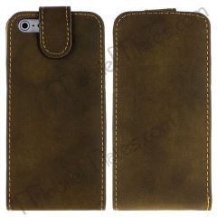 Up and Down to Open Leather Holster for iPhone 5 (Army Green)