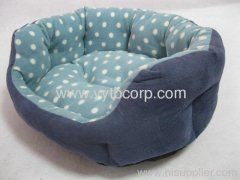 dotted polar fleece pet bed