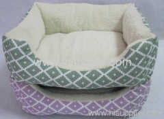 PLAID CANVAS PET BED