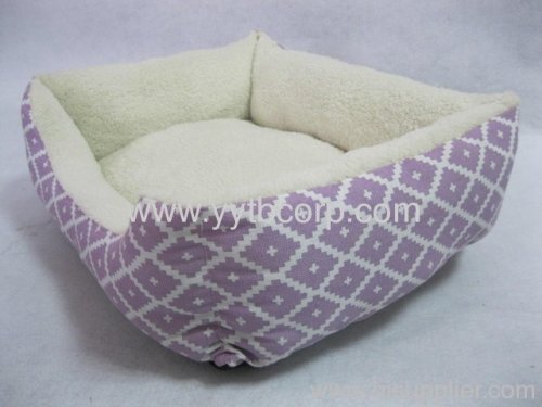 PLAID CANVAS PET BED