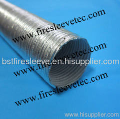 Reflective aluminum fiberglass heat shield sleeve