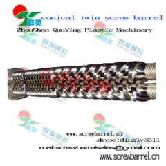 38 CrMoAL nitriding conical twin screw and barrels/twin conical screws and cylinder for PP PVC ABS extruder screw barrel