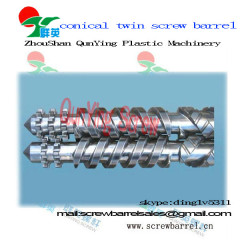 38 CrMoAL nitriding conical twin screw and barrels/twin conical screws and cylinder for PP PVC ABS extruder screw barrel
