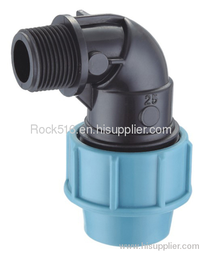 pp compression fittings pp male elbow irrigation system supplier plastic pipe fittings