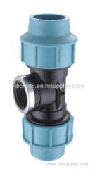 pp compression fittings pp female tee irrigation system supplier plastic pipe fittings