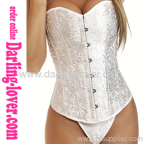 Hot Sexy White Jacquard Corset