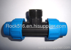 pp compression fittings pp male tee irrigation system supplier plastic pipe fittings