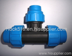 pp compression fittings pp reducing tee irrigation system supplier plastic pipe fittings