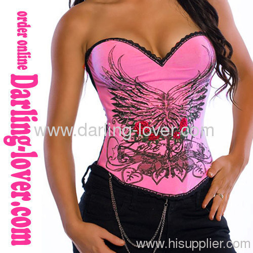 Wholesale Sexy Pink Migic Print Corset