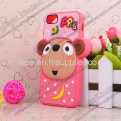 3D Lovely Cartoon Animal Silicone Case For iPhone 5