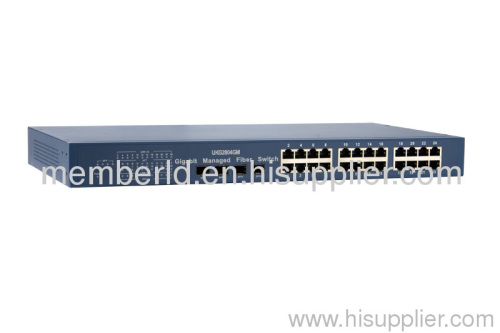 24 Electric+4 Optic Gigabit Managed Fiber Switch