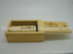 eco friendly wooden usb stick with laser logo for promotion in fancy packing