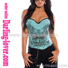 Sexy Fly Blue Migice Print Corset