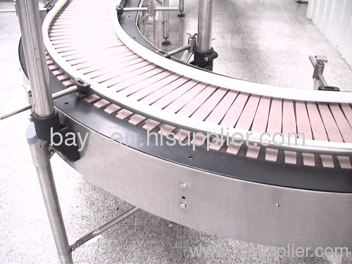 Swerving flat-top chain conveyor