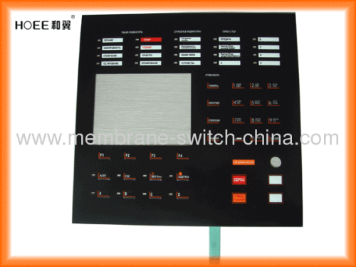 Lexan membrane keypads with clear LED and LCD window,poly dome,3M adhesive