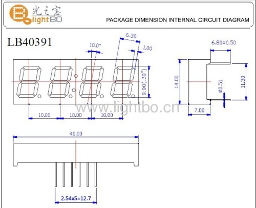 display dell'orologio a led a 7 segmenti bianco ultra luminoso a quattro cifre da 0,39 "ad anodo comune per stb