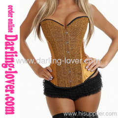 Sexy Gold Bronze Sequin Burlesque Corset